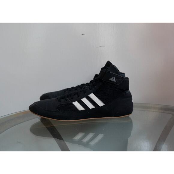 EUC Adidas HVC 2 Mens Size 13 Wrestling Shoes Sneakers Black White AQ3325
